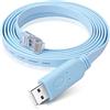 10Gtek Cisco Console Cable USB to RJ45 with FTDI Chip 6ft/1.8m for RS232 Routers/Switches, Support Windows, MAC, Linux
