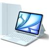 Inateck Custodia Tastiera iPad A16/10a Gen, Bluetooth 3 Canali | Per iPad Air 11 M4/M3/M2, Air 5/4, Pro 11, touchpad e porta penna, rimovibile, Classic, Blu