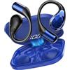 Conyat Cuffie Open Ear, Auricolari Sportivi Bluetooth 6.0, 40 Ore Cuffie Bluetooth con Stereo HiFi, Chiamate Chiare, Cuffie Wireless Impermeabile IP7 con Gancio Morbido e Controllo Tattile Blu