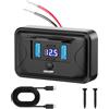 SRunDe Presa USB 12v Camper 4 Porte Doppio USB C 36W & Doppio USB-A 18W | Caricatore per Auto usb c con Interruttori Voltometro Presa usb-c da auto Incasso 12v Camion Barche Caravan Marine Golf Cart