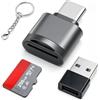 leizhan Lettore di schede TF, Lettore di Schede USB-C a TF, Adattatore per Lettore di Schede di Memoria TF di Tipo C OTG per PC, Notebook, MacBook Air Pro, Galaxy, Huawei, Tablette,Grigio
