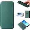 Jeelar ESONG Custodia per Google Pixel 7,Ultra Sottile Fibra di Carbonio Custodia Antiurto Antiscivolo Cover di Protezione con Porta Carte, [Chiusura Magnetica] [Funzione di appoggio] - Verde