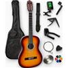 Ambre Set chitarra classica 4/4 (adulto) con 6 accessori e corso video e DVD (bianco).