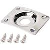 supvox Square Curved Guitar Jack Plate indented 1/4 inch Pickup Output input Jack Socket Plate con viti per basso elettrico (Argento)