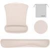 MOSISO Set Poggiapolsi Tastiera e Mouse, con Sottobicchiere e Borsa, | Tappetino Ergonomico Antiscivolo e Cuscino Memory Foam Rialzato per Digitazione, per Ufficio Domestico, Albicocca