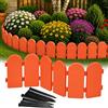 GARDENIX Recinzione da giardino effetto legno, 2,4 m, terracotta, plastica, bordo flessibile per prato da innesto, 12 ancoraggi a terra, bordo per aiuola, recinzione da giardino per aiuole