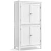 VASAGLE Mobile da Bagno, Mobiletto da Bagno, Credenza da Cucina, Armadietto con 4 Ante, Ripiani Regolabili, 30 x 60 x 110 cm, Bianco BBC552P31