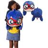 Zag Play Miraculous Ladybug - Huggie Hideaway Ladybug, cuscino di peluche nero da 40 cm, peluche super carino per bambini con grande tasca segreta con cerniera sul retro (Wyncor)