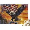 SDFKZBQWGHNP Maestoso Aquila Calva Puzzle 1000 Pezzi Bandiera Americana Tramonto 70x50cm/1000pcs