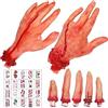 Qunkun Dita separata, puntelli di scena del sangue di Halloween, parti del corpo rotte a mano separate, dita del pollice simulate decorazioni di Halloween, decorazione per feste di zombie