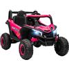 AIYAPLAY Macchina Elettrica per Bambini UTV 12V con 2 Motori e Luci, Rosa | Fuoristrada Auto per Bambini, Cintura 2 Punti, Telecomando, Sospensioni, USB, Musica, 3-7 km/h, 3-5 Anni