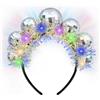 YUYWWAN Cerchietti con Palla da Discoteca LED, Accessorio per Costume da Discoteca, Fascia con Disco Illuminata, Cerchietto Luminoso LED, Fasce per Capelli da Discoteche per Feste in Maschera Anni '70 e '80