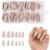 XETHI 120 Pezzi Press on a Mandorla Color Nude di Media Misura | Unghie Finte Lucide a Copertura Totale | Unghie Adesive a Pressione Perfette per l'Uso Quotidiano Feste Matrimoni Ufficio (Nude)