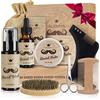 Bledras 9 in 1 Barba Cura Set, Bledras Cura della Barba Professionale per Uomo, con Olio da Barba, Balsamo per Barba, Shampoo, Barba Spazzola, Pettine da Barba, Forbici, Regalo per gli Uomini per Natale