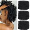 Mscat 3 fasci di capelli afro crespi ricci per trecce primaverili capelli neri naturali afro kinkys sfusi sintetici per dreadlock extension riparazione Locs Twist elastici 30g/confezione (1B