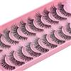 HICOCU HTZK129 - Ciglia finte con fascia trasparente, volume russo, 10 paia di ciglia finte naturali ondulate a D, sembrano estensioni
