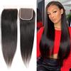 DaiMer 10A Brazilian Straight Hair Lace Closure (12inch) 4x4 Free Part Swiss Lace Closure Natural Color Brazilian Virgin Human Hair Lace Closure Pre Plucked with Baby Hair