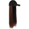 JIAHG Berretto da baseball con parrucca da donna, capelli sintetici lunghi lisci | Cuffia per extension dei capelli, da donna, capelli sintetici resistenti al calore, per feste, carnevale, cosplay, Halloween