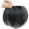 SDA287MZ donne Frangia for uomo con clip in capelli veri, frangia finta naturale, alta sulla fronte, extension(Natural black,M)