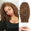 Renyarch Miracle Burmese Curly Mini Knots Crochet Human Hair - Extension Capelli Veri Pre-Separati per Donne Nere, 2 pezzi 50g Crochet Braids Water Wave Nodi Invisible Knotless, 16 pollici 27#