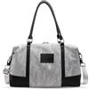 flintronic Borsone da Viaggio Donna, 41x15x25 Bagaglio a Mano Borsa, con scomparto umido e tracolla rimovibile, Borsone da Palestra Grande, per Weekend Sport Viaggio Shopping (Argento)