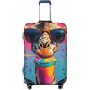 Kaifanee Copertura elastica per valigie da viaggio, con inchiostro astratto Vortex, antigraffio, adatta per bagagli da 45,7 a 55,7 cm, Giraffa Acquerello, XL(31-32 Suitcase)