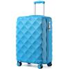 British Traveller Valigia Trolley 54CM Valigie Rigida ABS+PC con Rotelle Girevoli e TSA Lucchetto (20pollici, Azzurro)