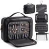 Prite Borsa da Toeletta da Viaggio Appendibile da Donna con Portagioie | Portatrucco, Beauty Case, Tasca Rimovibile, Due Misure, Pieghevole, Impermeabile, Pelle Vegana, Fodera in TPU Trasparente