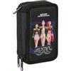 Safta K-POP DEMON HUNTERS SOUND - Astuccio scolastico con 37 utensili inclusi, astuccio per bambini, da 5 a 14 anni, 12,5 x 5,5 x 19,5 cm
