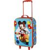 Disney Topolino Scooter-Valigia Trolley Soft 3D, Blu, 17 x 33 x 52 cm, Capacità 26 L