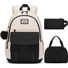 YAMTION Zaino scolastico Kawaii set 3 pezzi con borsa pranzo e astuccio, zaino per laptop 15,6 pollici per bambine, adolescenti e studentesse universitarie