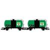 Rivarossi HR6567 FS, confezione da 2 vagoni cisterna a 2 assi BP green, ep. IV Railway 2x Wagons
