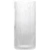 KAYLETIN Vaso in vetro trasparente per fiori, vaso a coste, alto cilindro in vetro per soggiorno, camera da letto, tavolo da pranzo, ufficio, scaffale, 25 cm