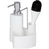 Wenko 3620125100 Set lavare piatti Empire Bianco - con spazzola, 0.25 L, Cercamica Soft-Touch (tocco delicato), 11 x 19 x 12.5 cm, Bianco