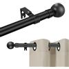 JONA SADO Bastoni per tende resistenti per finestre, set di aste per tende regolabili da 2,5 cm con staffe, asta per tende in metallo per camera da letto, cucina, soggiorno 25LMG7BLK