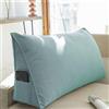 Generico Cuscino Schienale Triangolare/Cuscino da Lettura per Letto,Divano- Cuscino a Zeppa Ortopedico Confortevole con Tasca Laterale,Supporto Lombare Fodera Rimovibile Lavabile,Lake Blue,70x35x20cm