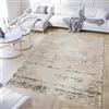 TAPISO Crystal Tappeto Pelo Corto Lucido Effetto 3D Design Moderno Motivo Astratto Sfumato Quadrati tonalità Bianco Beige Grigio Scuro Soggiorno Sala Camera Oeko-Tex 80 x 150 cm