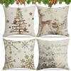 MINGJAY Federe Decorative Natalizie,4 Pezzi Copricuscini Divano 45cmx45cm, Federe Cuscini Natalizi,Cuscini Natalizi per Divano,Federe Cuscini Divano,per Divano per Natale Decorazioni Casa