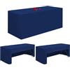 Lumaycens Confezione da 3 tovaglie blu navy con retro aperto per tavolo pieghevole da 1,8 m, lavabile, 1,8 m, in tessuto di poliestere, rettangolare, per matrimoni, feste, fiere, eventi espositivi