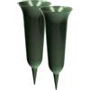 VonBueren 2 vasi per tomba con picchetto | in verde | ca. 30 x 12 cm | vaso per cimitero | vaso | decorazione per tomba