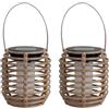 Generic Lanterna Solare Per Esterni In Rattan Impermeabile Decorativa Per Giardino, Cortile, Patio, Vialetto, Portico, Prato, Ornamento Paesaggistico | Apparecchio Di Illumazione