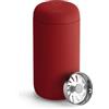 Fellow Carter Move Tazza da viaggio in acciaio inox isolata sottovuoto, con interno in ceramica e paraspruzzi, 350 ml, rossa