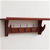Dxcaicc 1Mensola Appendiabiti da Parete,Appendiabiti da Parete con Ganci, mensola da Ingresso in Legno Rustico, Ganci Portachiavi ad Alta capacità per Cucina, Camera da Letto,Marrone,5HOOKS