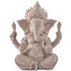 POFET Tonalità Arenaria Ganesha Buddha Elefante Statua Scultura Handmade Figurine Ganesh Buddha Statua, Decorazione Animale, Scultura Astratta
