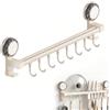 luopeidian Appendi Utensili Cucina, Porta Mestoli Ventosa con Doppia Barra, 41,5 cm Barra Reggi Utensili Cucina per Coperchi e Coltelli, Barra Portacoperchi per Parete Cucina in Cucina e Bagno, Bianco Latte