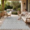 Paco Home Tappeto Per Esterno Da Balcone Terrazza Tappeto Cucina Moderno Boho Etnico, Dimensione:120x160 cm, Colore:Grigio 2