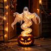 Generico Swirling Ghost Pumpkin Yard Lamp, Lighted Spooky Ghost Statue, Halloween Vintage Cozy Outdoor Decoration for Porch,Entryway,Party,Home, Fall Gifts for Adult