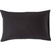 Homescapes - Federa senza bordi in raso a righe, 100% cotone egiziano, standard e king size, in percalle da 330 fili, antiacaro, Cotone, Nero , Standard (19 x 29 / 48 x 74 cm)