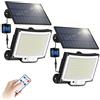 Topabol Luce Solare Led Esterno con Sensore di Movimento [228LED/3Modes] con Telecomando, IP65 Impermeabile con Estensore da 5M Giardino Garage [2 Pezzi ]
