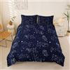 Loussiesd Set di biancheria da letto per bambini Star Constellation Set di biancheria da letto con motivo galassia universo e biancheria e con motivo geometrico a pois, con motivo a pois, colore: blu navy